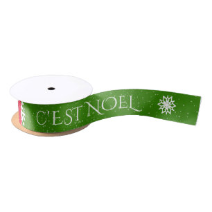 C'est Noel / Snowflakes Satin Ribbon