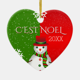 c'est noel snowman ceramic ornament