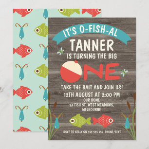 C'est O-fish-al Fishing 1er Birthday Invitation