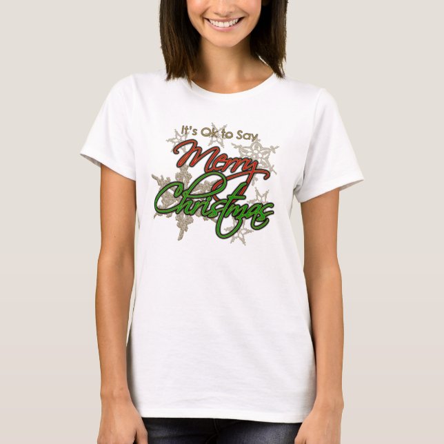 C'est OK de dire Joyeux T-shirt de Noël : Long Sle (Devant)