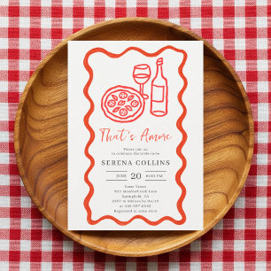 C'Est Plus Pizza Vin Bridal Douche Invitation