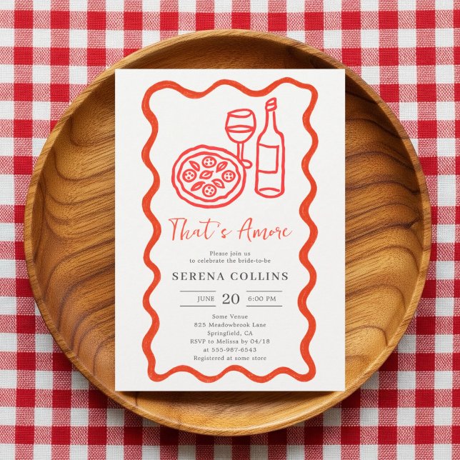 C'Est Plus Pizza Vin Bridal Douche Invitation (Créateur téléchargé)