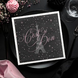 C'est si Bon Parisian Sweet 16 Pink Black ID1162 Napkin