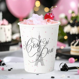 C'est si Bon Parisian Sweet 16 Pink White ID1162 Paper Cups