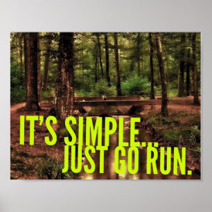 C'est simple... Just Go Run - Poster Motivational