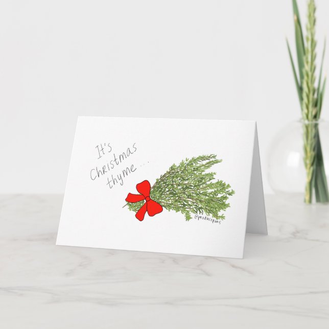 C'est thym de Noël ! Carte de calembour de produit (Devant)