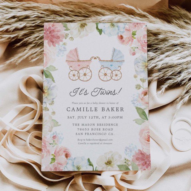 C'est Twins Boy and Girl Baby shower Invitation (Créateur téléchargé)