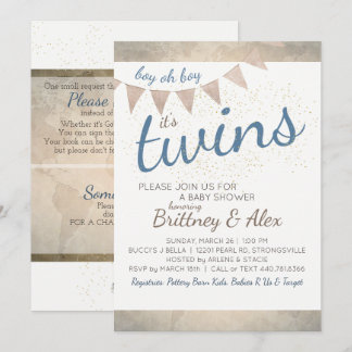 C'est Twins ! Invitation baby shower