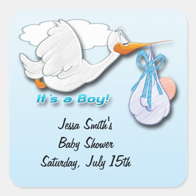 C'est un Baby shower de cigogne Favor autocollants (Devant)