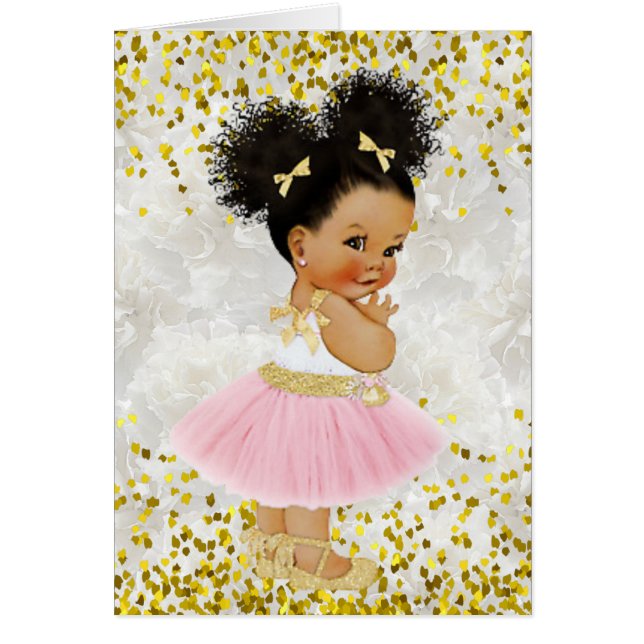 C'est un Baby shower Fille Afro Puffs Baby Balleri (Devant)