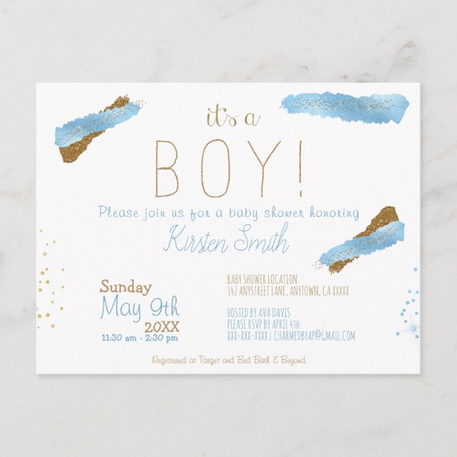 C'est un Baby shower garçon Invitation (Devant)