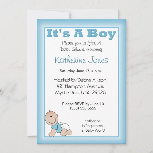 C'est un Baby shower garçon Invitation (Devant)