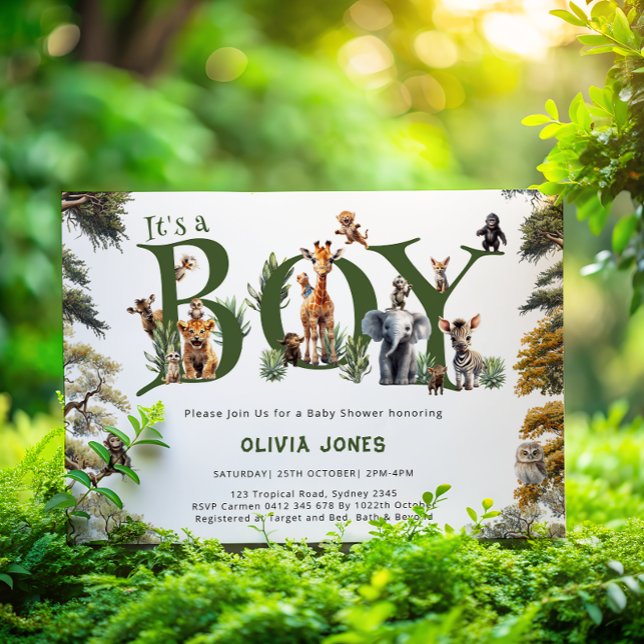 C'est un Baby shower Safari Boy Invitation (Créateur téléchargé)