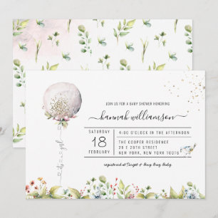 C'est un ballon de fille   Invitation baby shower
