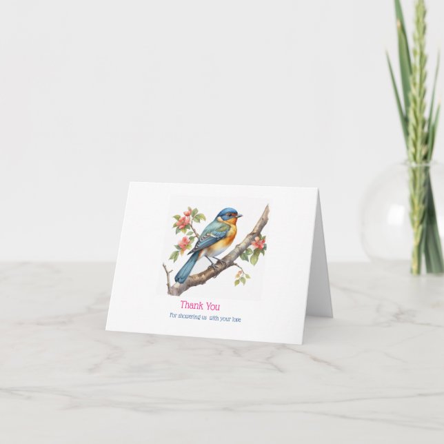 C'est un carte de remerciements de nid d'oiseau fl (Devant)