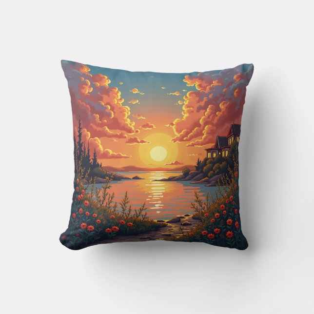 C'est un coussin contenant le coucher du soleil. (Recto)