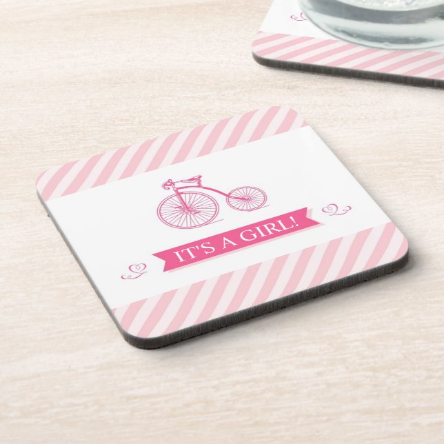 C'est un Dessous de verre rose fille (jeu de 4) (Côté gauche)