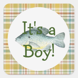 C'est un garçon Autocollant Baby Shower pour pêche