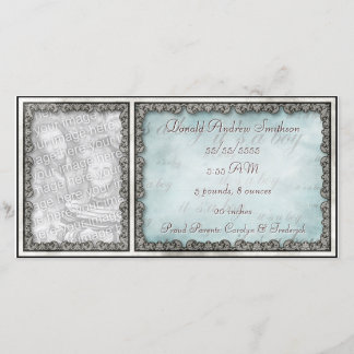 "C'est un garçon" Baby Blue Rustic Carte photo per