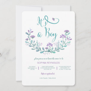 C'est un garçon Baby shower Floral Invitation