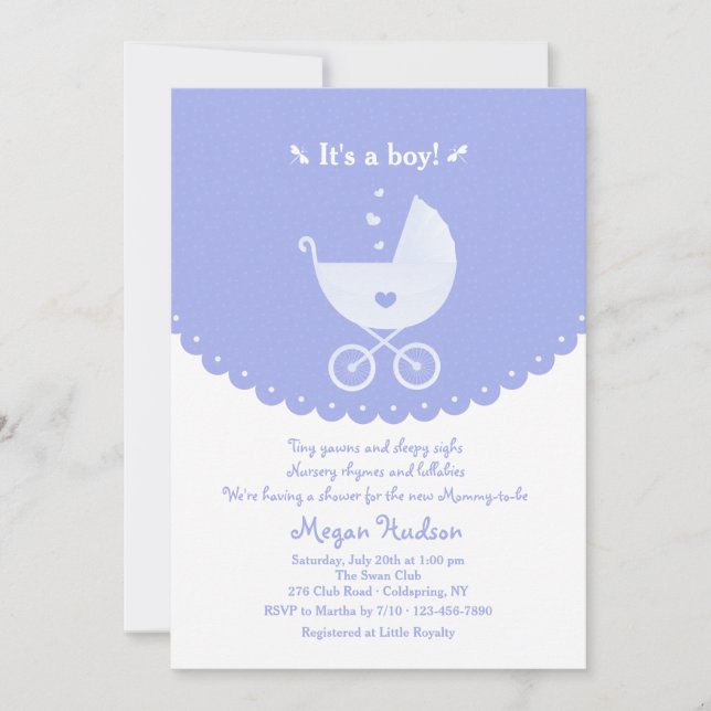 C'est un garçon Baby shower Invitation (Devant)