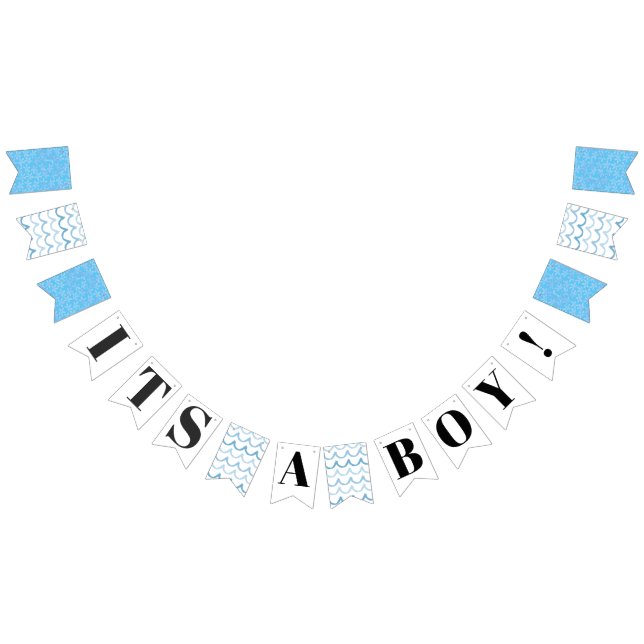 C'est un garçon ! Bleu Baby shower noir drapeaux d (Tout)