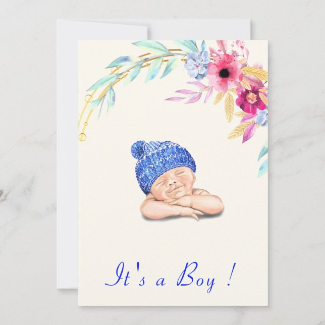 C'est un garçon ! Bonne invitation au Baby shower  (Dos)