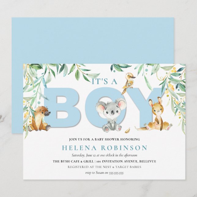 C'est un garçon Bush bébé Baby Shower Invitations (Devant / Derrière)