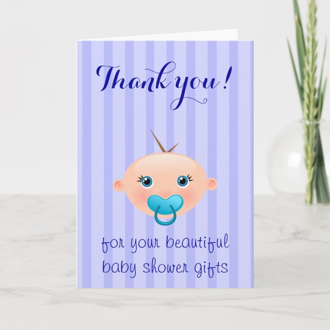 C'est un garçon - Carte de remerciements Baby show (Devant)