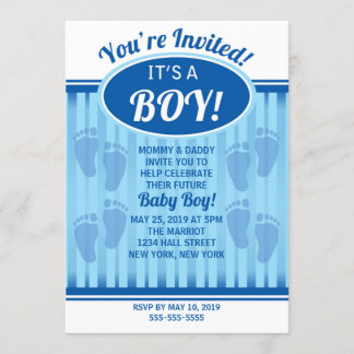 C'est un garçon ! Invitation baby shower