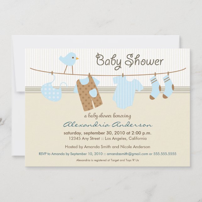 C'est un garçon ! Invitation Baby shower de la lig (Devant)
