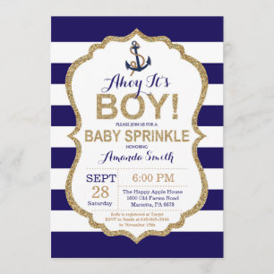 C'est un garçon ! Invitation Nautique Bébé Sprinkl