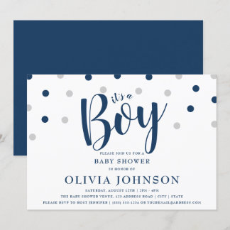 C'est un garçon - invitations bleues de baby