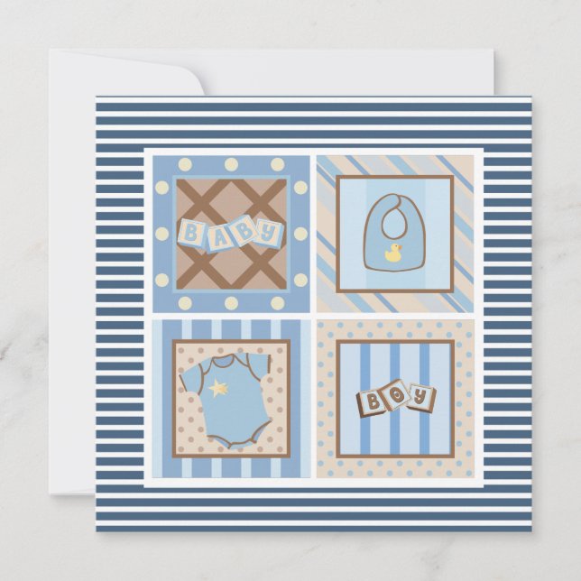 C'est un garçon ! Invitations de douche pour bébé (Devant)