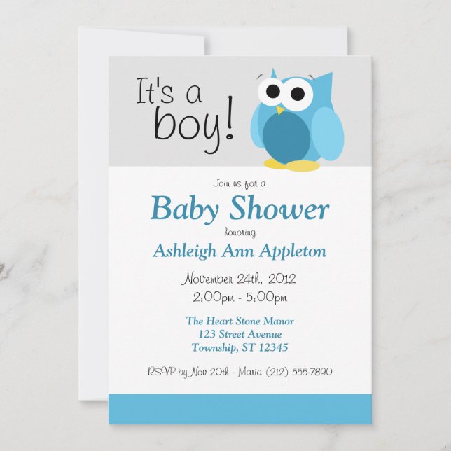 C'est un garçon ! Invitations de douche pour bébés (Devant)