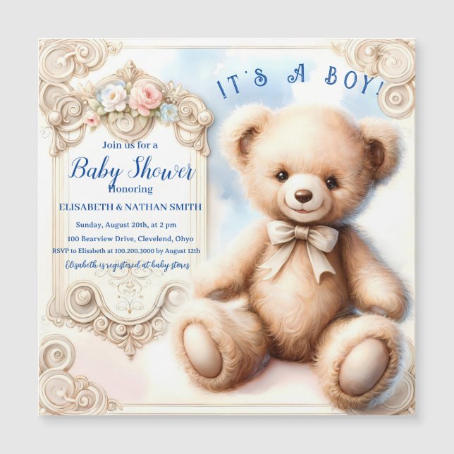 C'est un garçon mignon ours en peluche Carte magné (Devant)