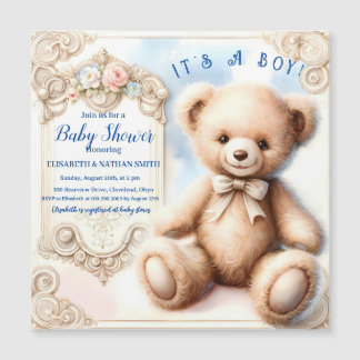 C'est un garçon mignon ours en peluche Carte magné