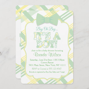 C'est un garçon, Pale Green Baby shower Invitation