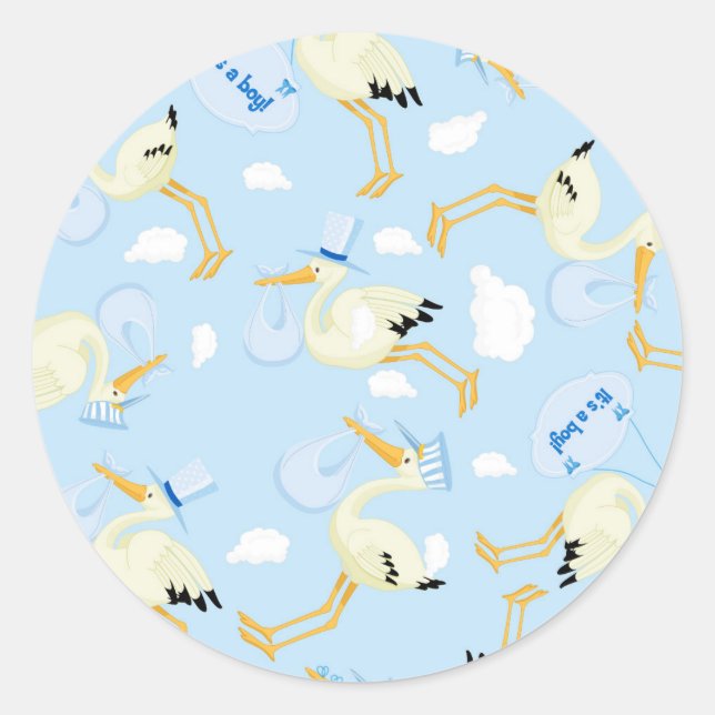 C'est un garçon Sticker Baby avec des cigognes (Devant)