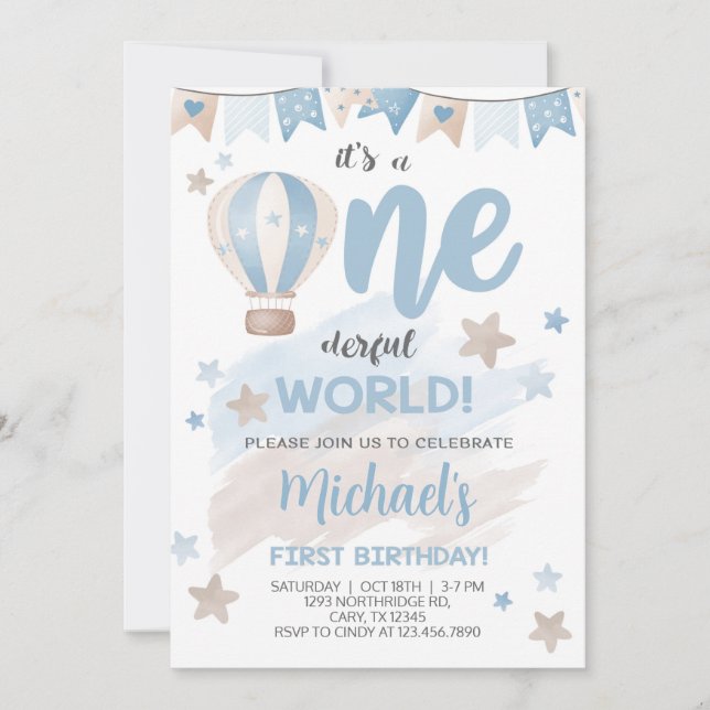 C'est un invitation de premier anniversaire d'un g (Devant)