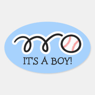 C'est un petit garçon   Gros stickers de baseball 