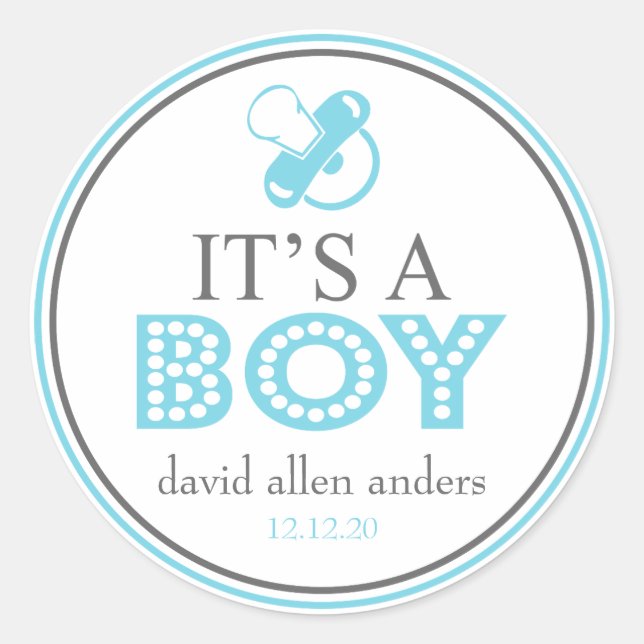 C'est un petit Sticker Favor Pacifier (bleu / gris (Devant)