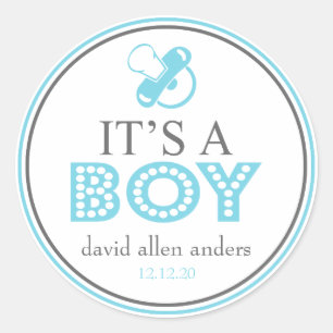 C'est un petit Sticker Favor Pacifier (bleu / gris