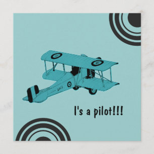 C'est un pilote - carte de faire-part de bébé