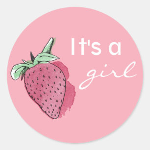 C'est un Sticker à fraise rose fille