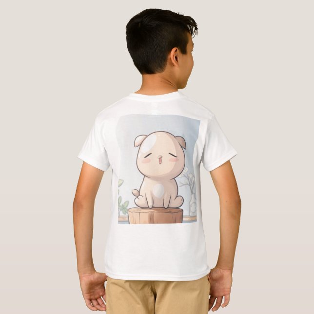 C'est un T-shirt avec un chien mignon. (Dos entier)