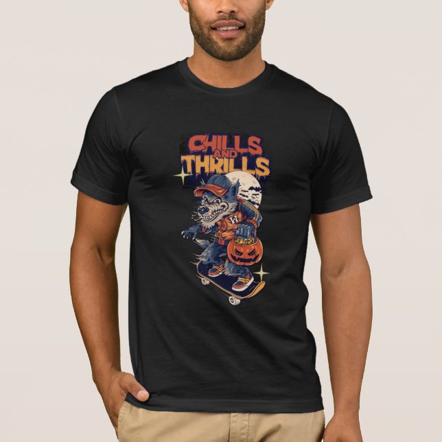 c'est un t-shirt noir avec un design esthétique (Devant)