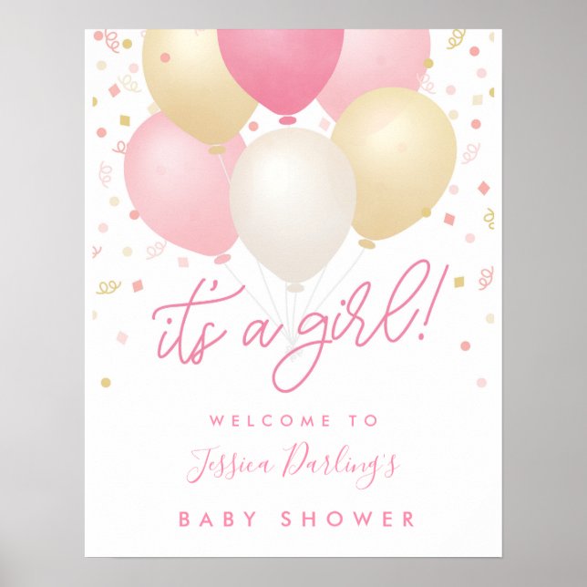 C'est une affiche de bienvenue pour Baby shower ro (Devant)