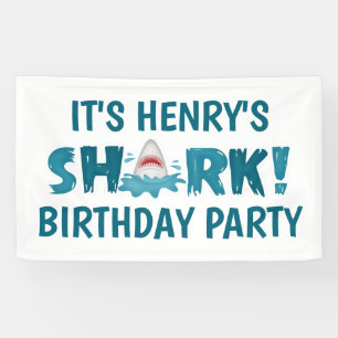 C'est une bannière SHARK Kid Birthday Party