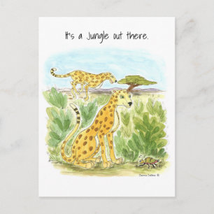 C'est une carte postale de guépard de la jungle